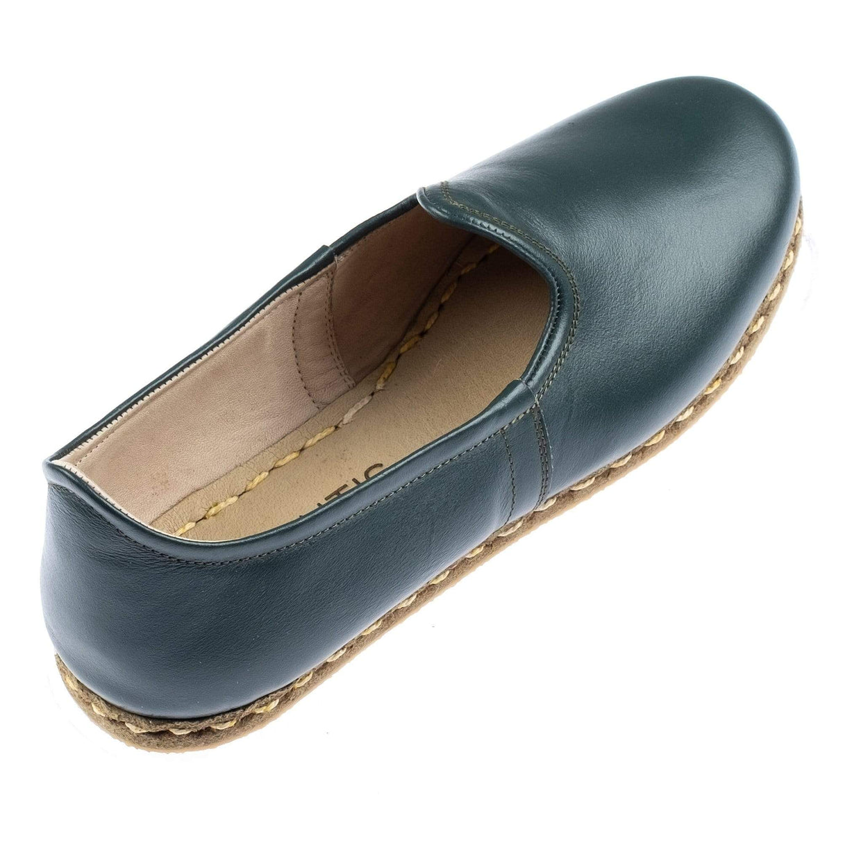 Women's Bottle Green Slip On Shoes from Atlantis Handmade Shoes
