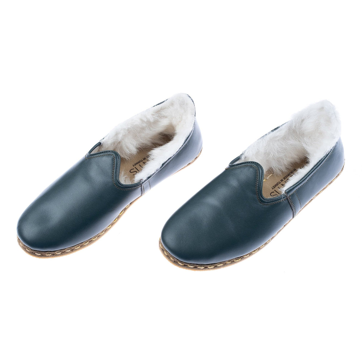 Men's Dark Green Shearlings from Atlantis Handmade Shoes