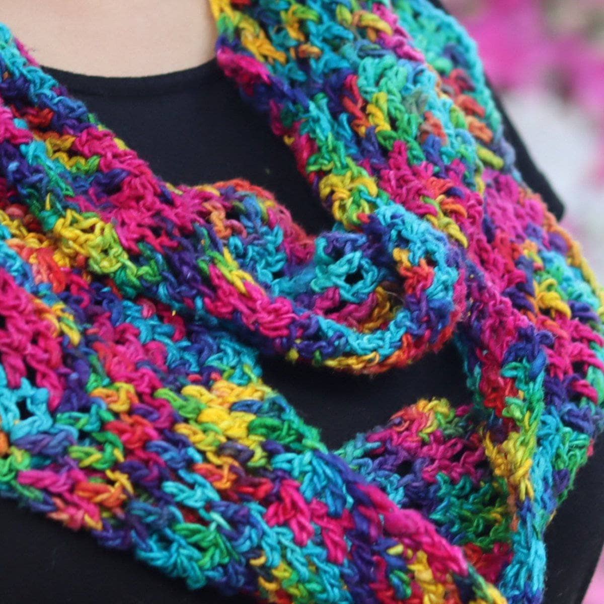 Darn Good Ripple Infinity Scarf Crochet Pattern from Darn Good Yarn