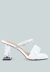 Date Look Clear Heel Rhinestone Sandals from London Rag International