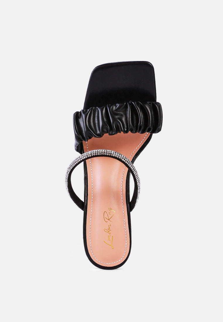Date Look Clear Heel Rhinestone Sandals from London Rag International