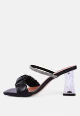 Date Look Clear Heel Rhinestone Sandals from London Rag International