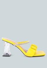 Date Look Clear Heel Rhinestone Sandals from London Rag International