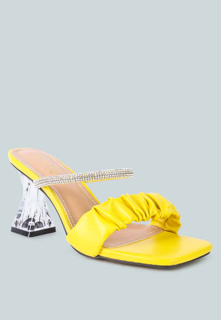 Date Look Clear Heel Rhinestone Sandals from London Rag International
