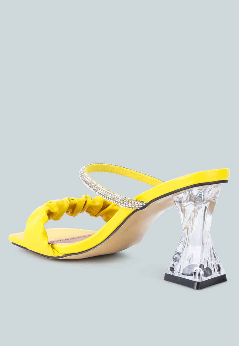 Date Look Clear Heel Rhinestone Sandals from London Rag International