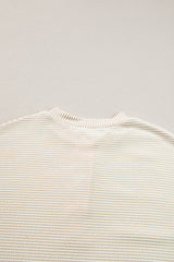 Apricot Corded Texture Lantern Sleeve Buttons Henley Sweatsuit from MsDressly
