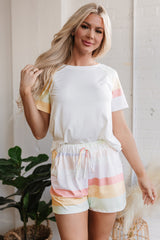 Paislee Rainbow Striped T Shirt and Shorts Set from Threaded Pear