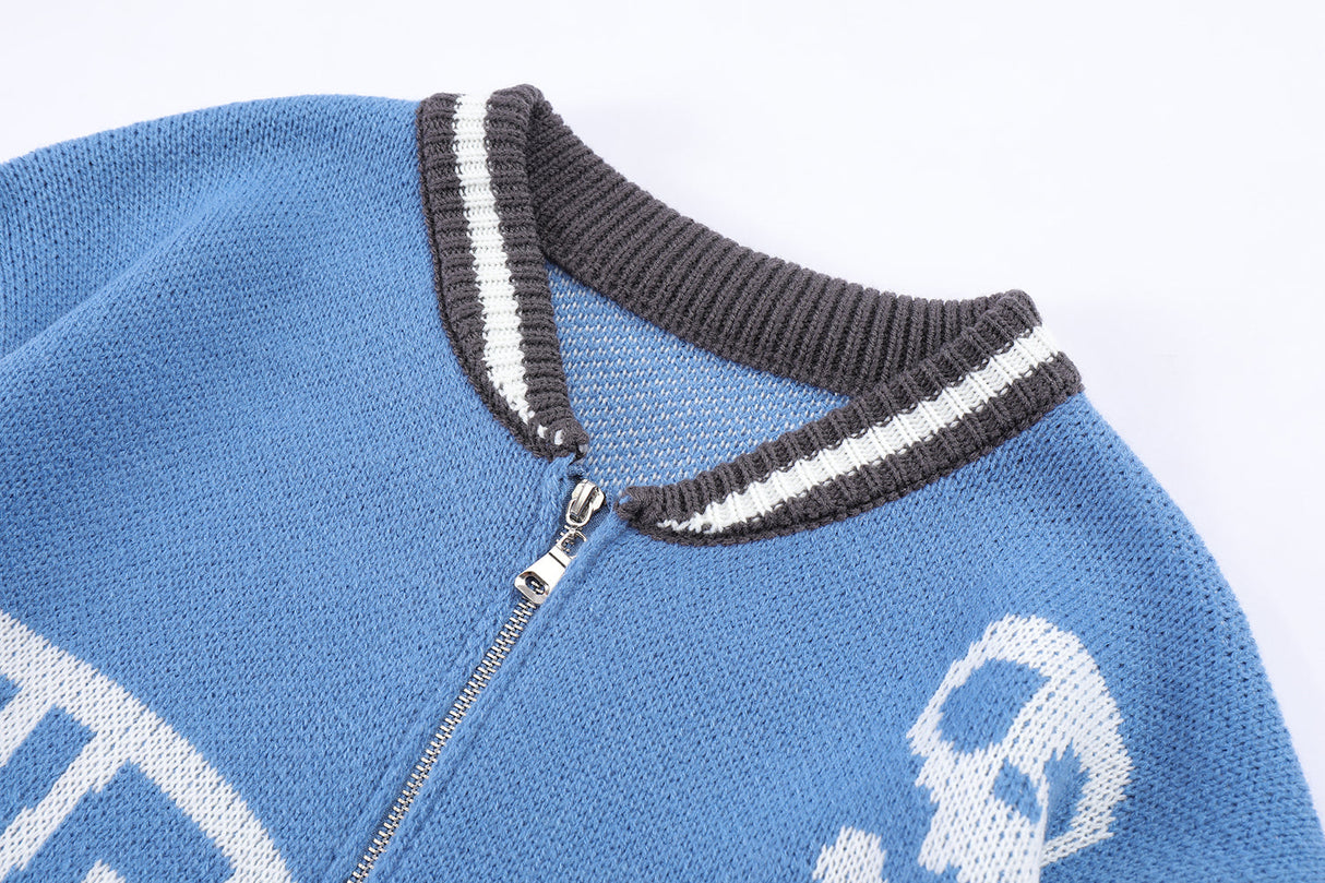 Easy Skull Knit Bomber Jacket from Niepce Inc