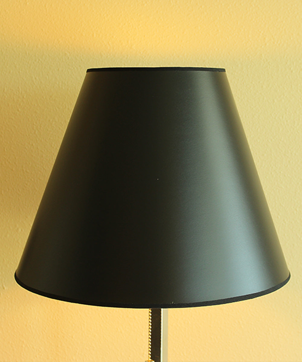 Bold Black with True Gold Lining Hard Back 14"W x 11"H Empire Lampshade From LampsUSA