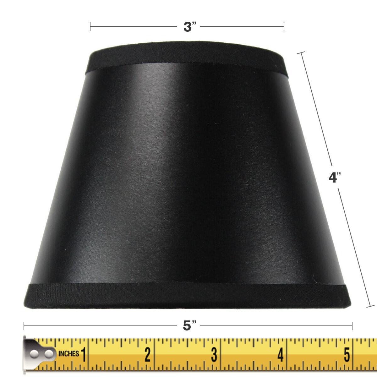 Black Parchment Gold-Lined Chandelier 5"W x 4"H Set of 6 Candle Clip Lamp Shade from LampsUSA