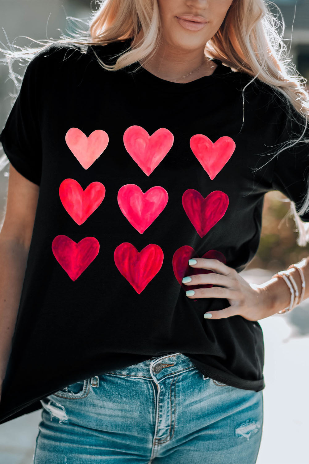 Black Valentine's Day Heart T-Shirts from MsDressly