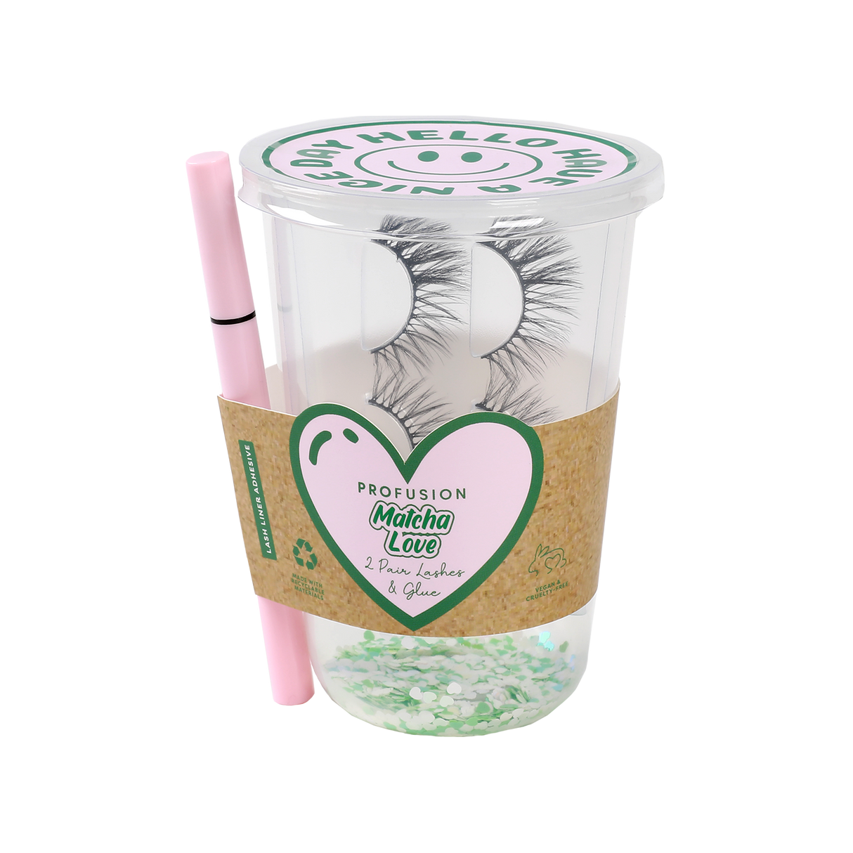 Matcha Love 2 Pair Lashes & Glue from Profusion Cosmetics