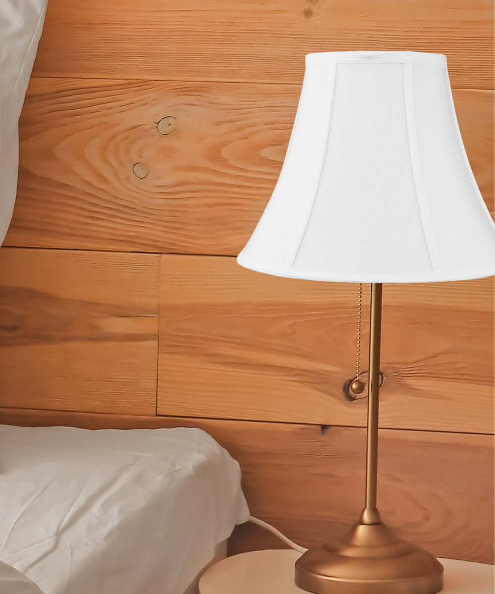 White Bell 14"W x 11"H Shantung Lampshade From LampsUSA