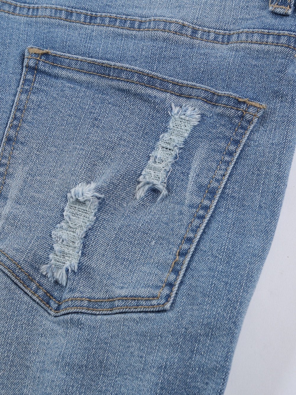 American Flag Print Denim Shorts with Lace Detail from MsDressly