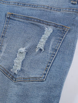 Denim Shorts, Ripped, American Flag, Lace-Up from MsDressly
