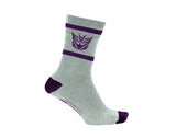 Hasbro Transformers Decepticons Symbol Grey and Purple Crew Socks From Your Favorite T Shirts