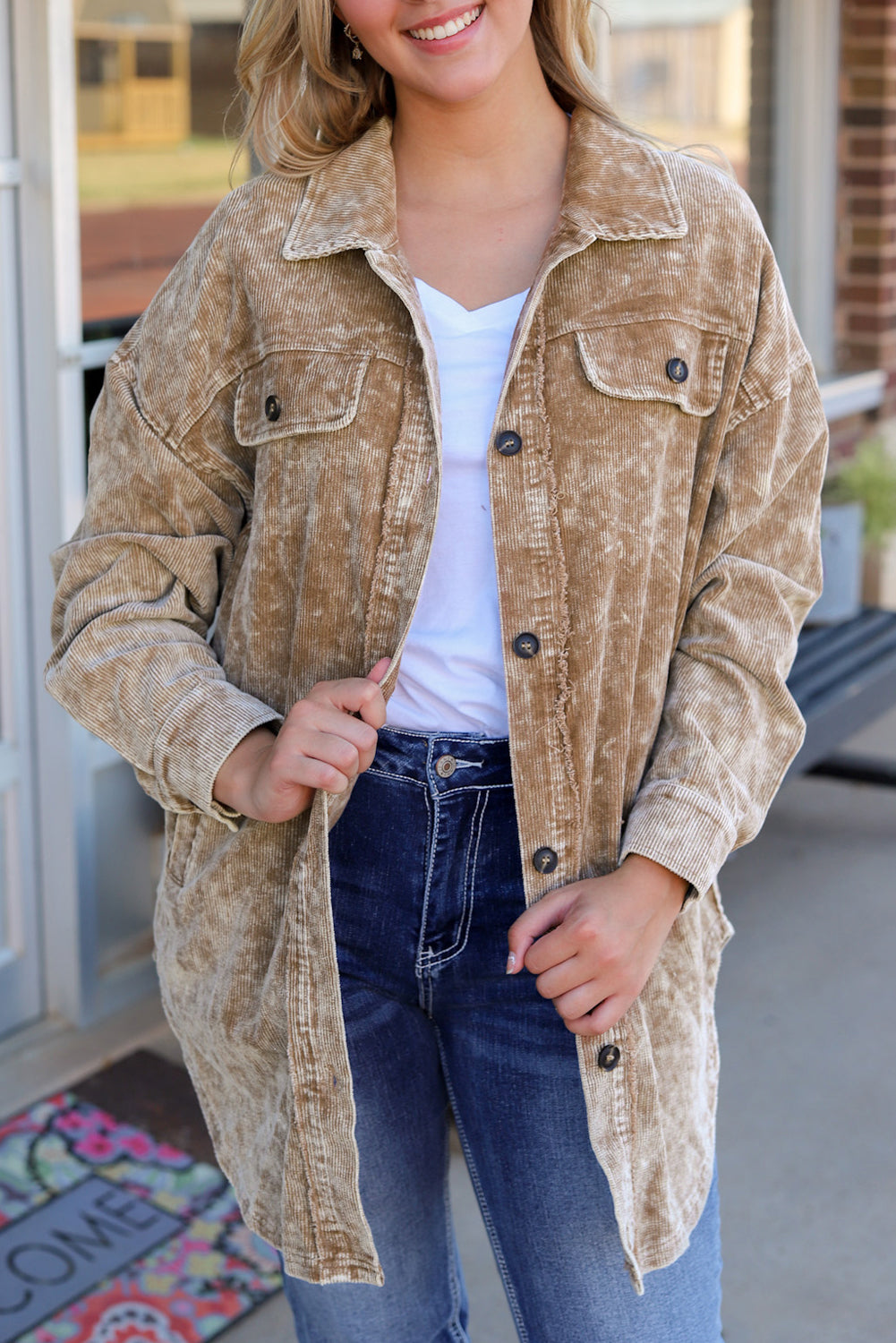 Chic Lapel Long Wool Coat with Pockets. from MsDressly