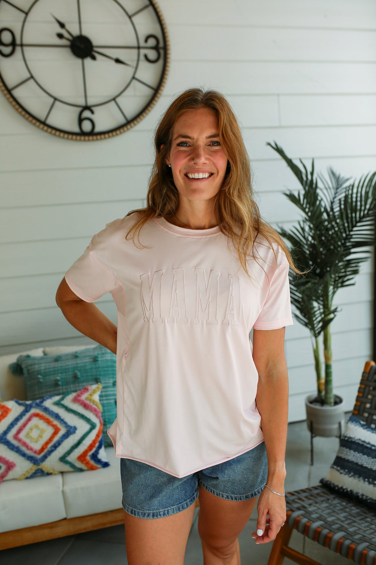 Relaxed Fit Zip Breastfeeding Tee from Movemama