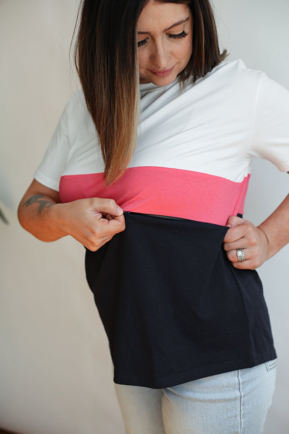 Full Zip Breastfeeding Tee From Movemama