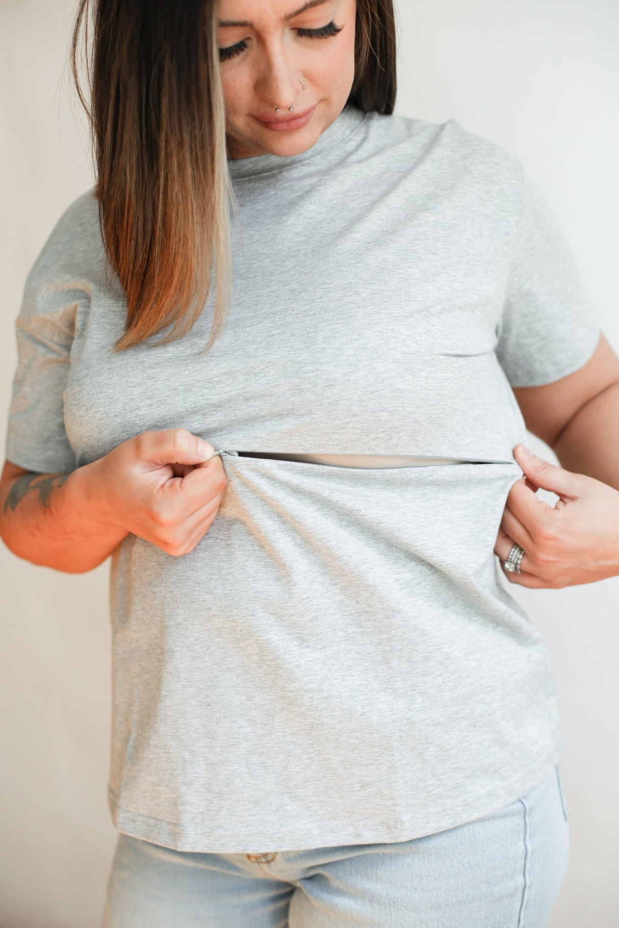 Full Zip Breastfeeding Tee From Movemama