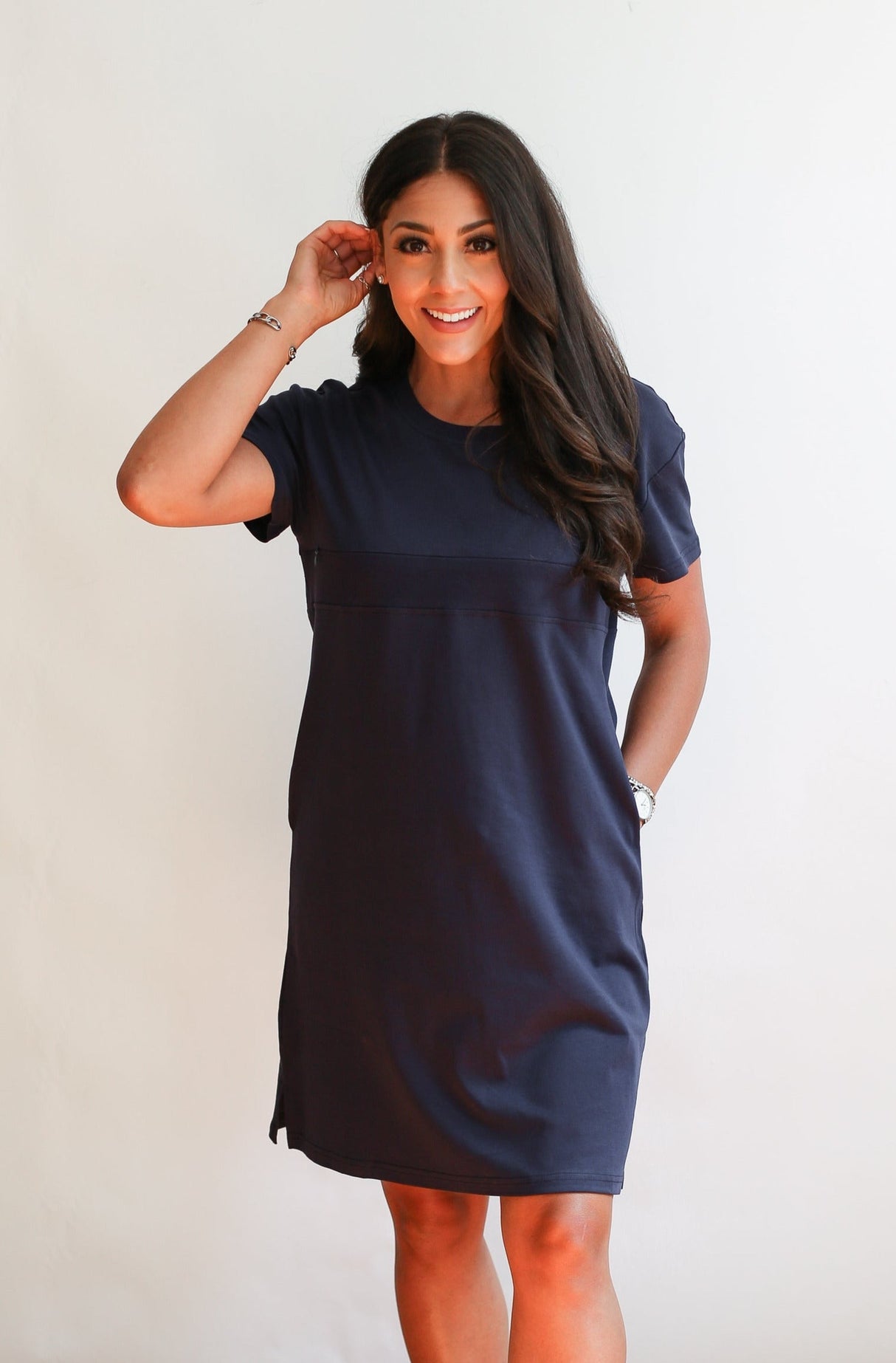 Breastfeeding Invisible Zipper T-Shirt Dress From Movemama