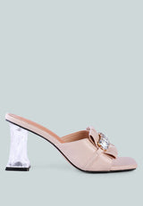 Deeba Diamante Embellishment Clear Spool Heel Sandals from London Rag International