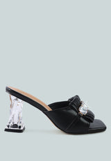 Deeba Diamante Embellishment Clear Spool Heel Sandals from London Rag International