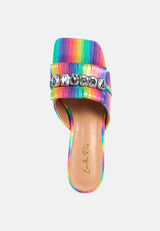 Deeba Diamante Embellishment Clear Spool Heel Sandals from London Rag International