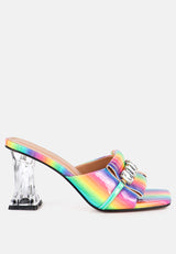 Deeba Diamante Embellishment Clear Spool Heel Sandals from London Rag International