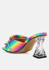 Deeba Diamante Embellishment Clear Spool Heel Sandals from London Rag International