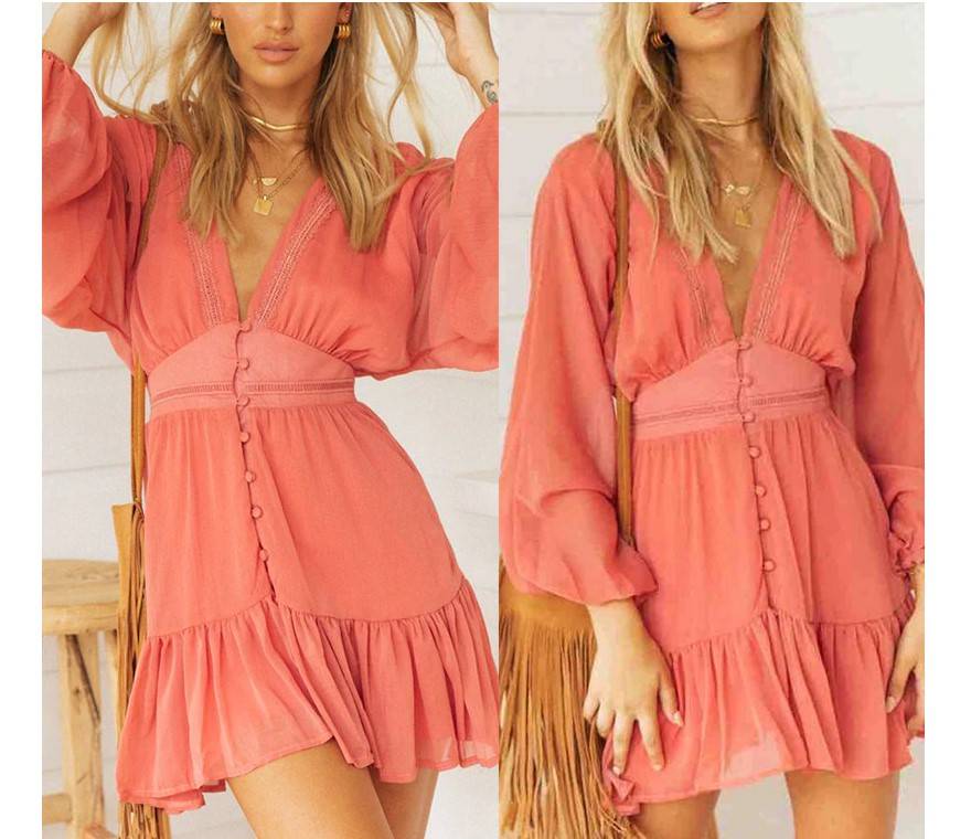 Deep-V Mini Dress From Kawaii Stop