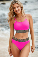 Edith Leopard Mesh Trim 2pcs Bikini Swimsuit from Threaded Pear