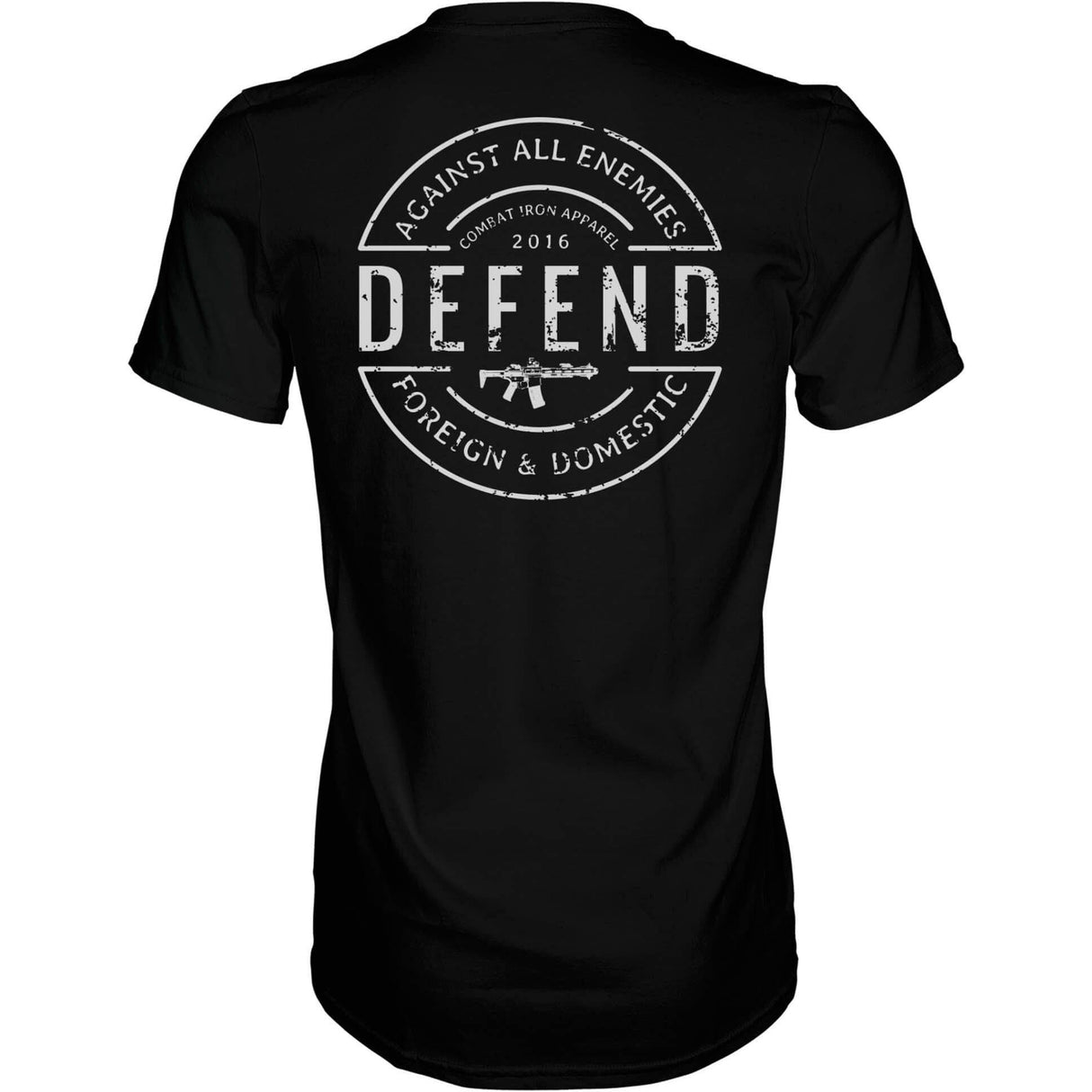 DEFEND AGAINST ALL ENEMIES MEN'S T-SHIRT From Combat Iron Apparel