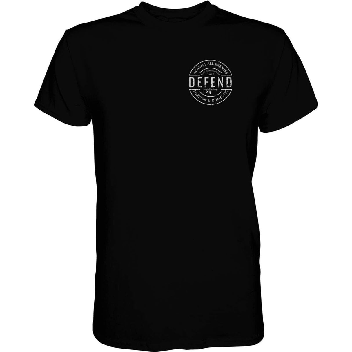 DEFEND AGAINST ALL ENEMIES MEN'S T-SHIRT From Combat Iron Apparel