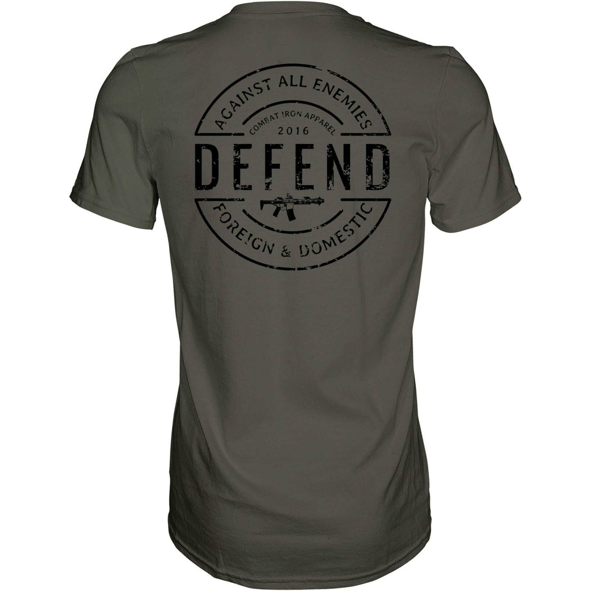 DEFEND AGAINST ALL ENEMIES MEN'S T-SHIRT From Combat Iron Apparel
