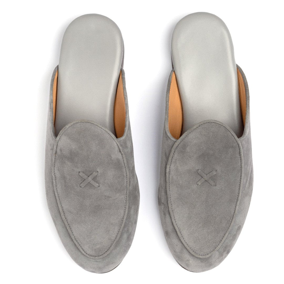 Men's Grigio Suede Milano Mule From Del Toro Shoes