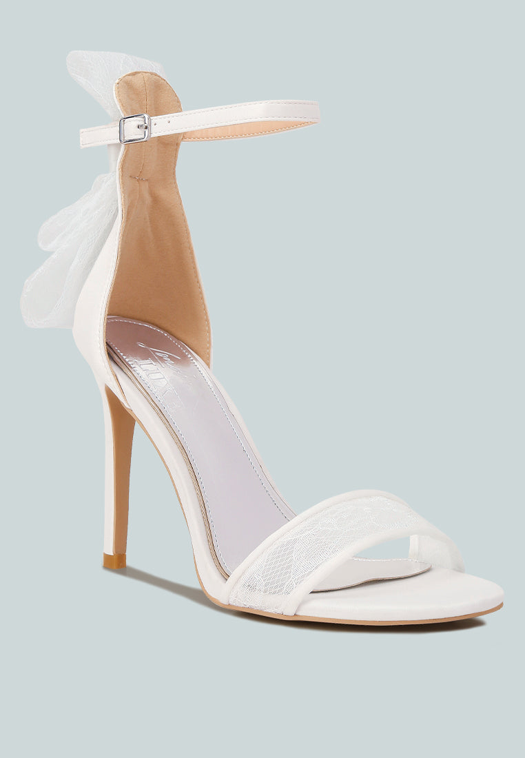 Delancy Bow Detail Lace Stiletto Sandals from London Rag International