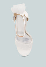 Delancy Bow Detail Lace Stiletto Sandals from London Rag International