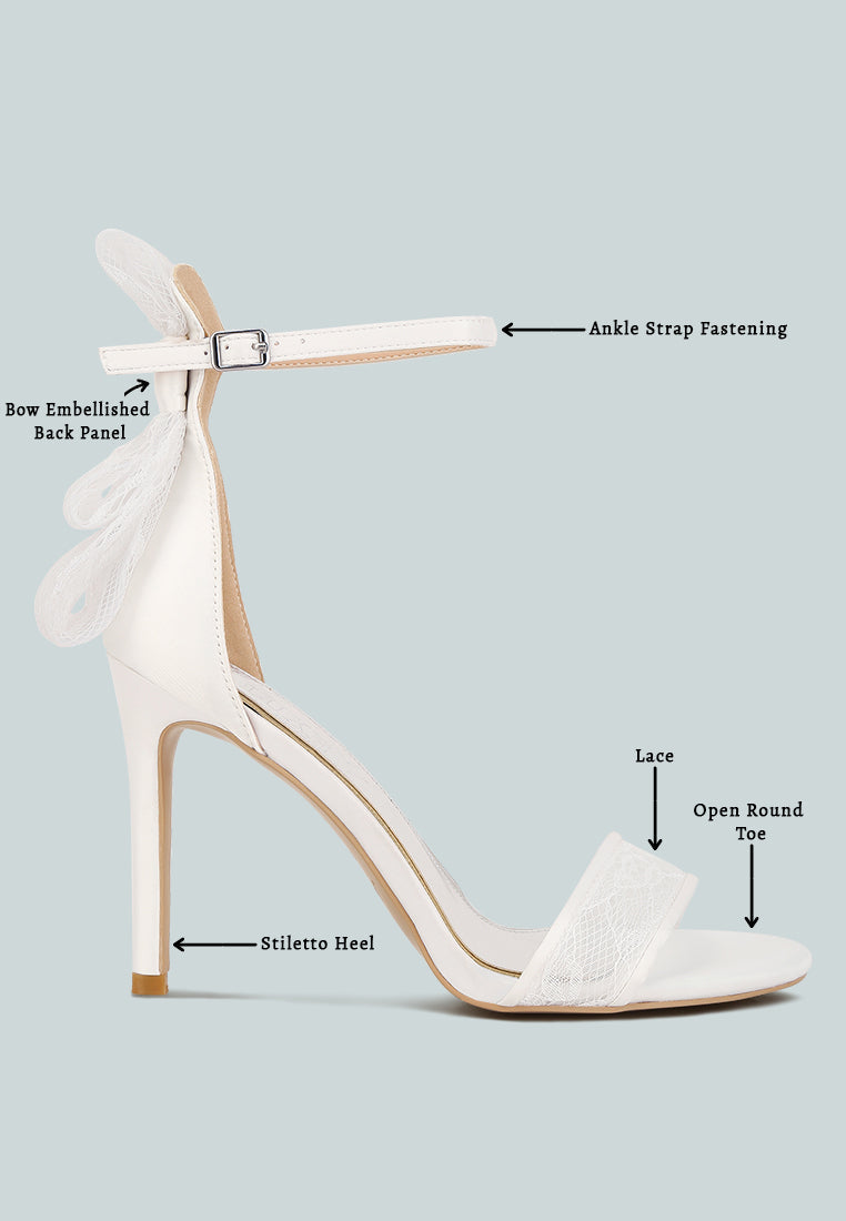 Delancy Bow Detail Lace Stiletto Sandals from London Rag International