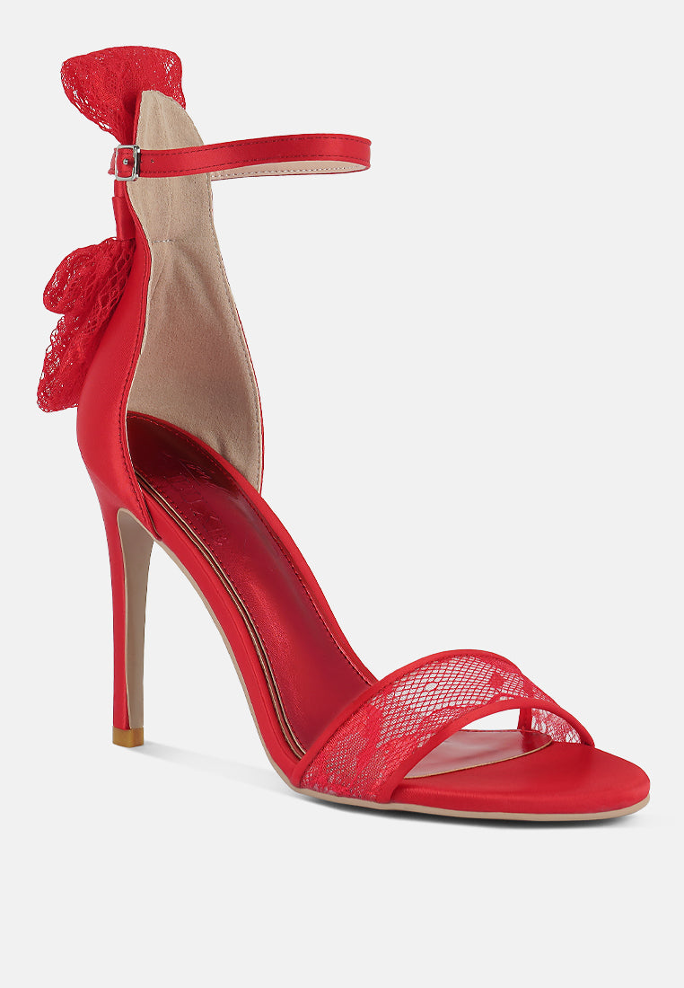 Delancy Bow Detail Lace Stiletto Sandals from London Rag International