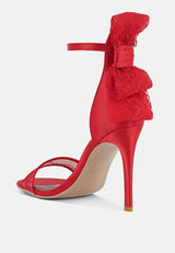 Delancy Bow Detail Lace Stiletto Sandals from London Rag International