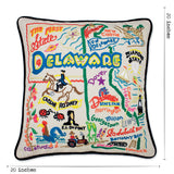 Delaware Hand-Embroidered Pillow from Quirks!