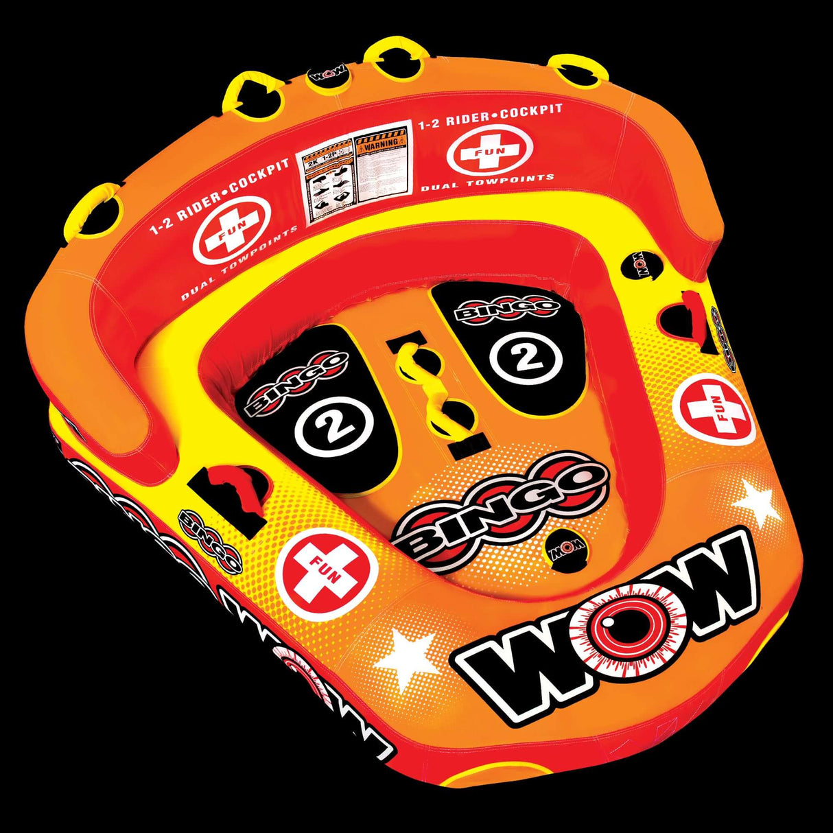 WOW Sports Bingo 2 Person Towable Water Tube For Pool and Lake (14-1060)