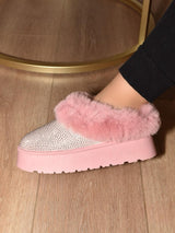 WILD DIVA Embellished Faux Fur Platform Booties in Pink from My Pampered Life Seattle