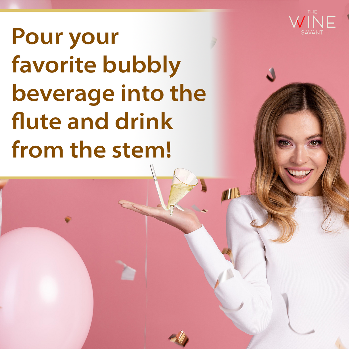 Champagne Shooter - Chug Flutes Guzzler Glasses Unique Gifts for Bachelorette Party Favors & White Elephant Gifts, Drinking Games, Self Standing - Prosecco & More Bong Style, Reusable Acrylic 4pk from The Wine Savant
