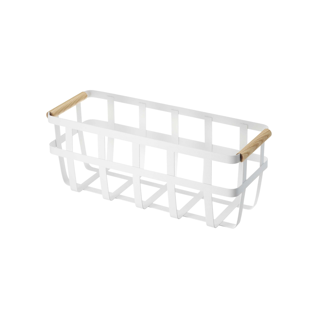 Storage Basket - Two Sizes - Steel + Wood from Yamazaki Home