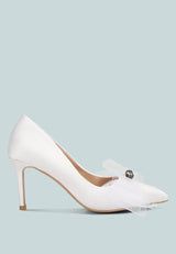 Odette Diamante Embellished Bow Stiletto Pumps from London Rag International