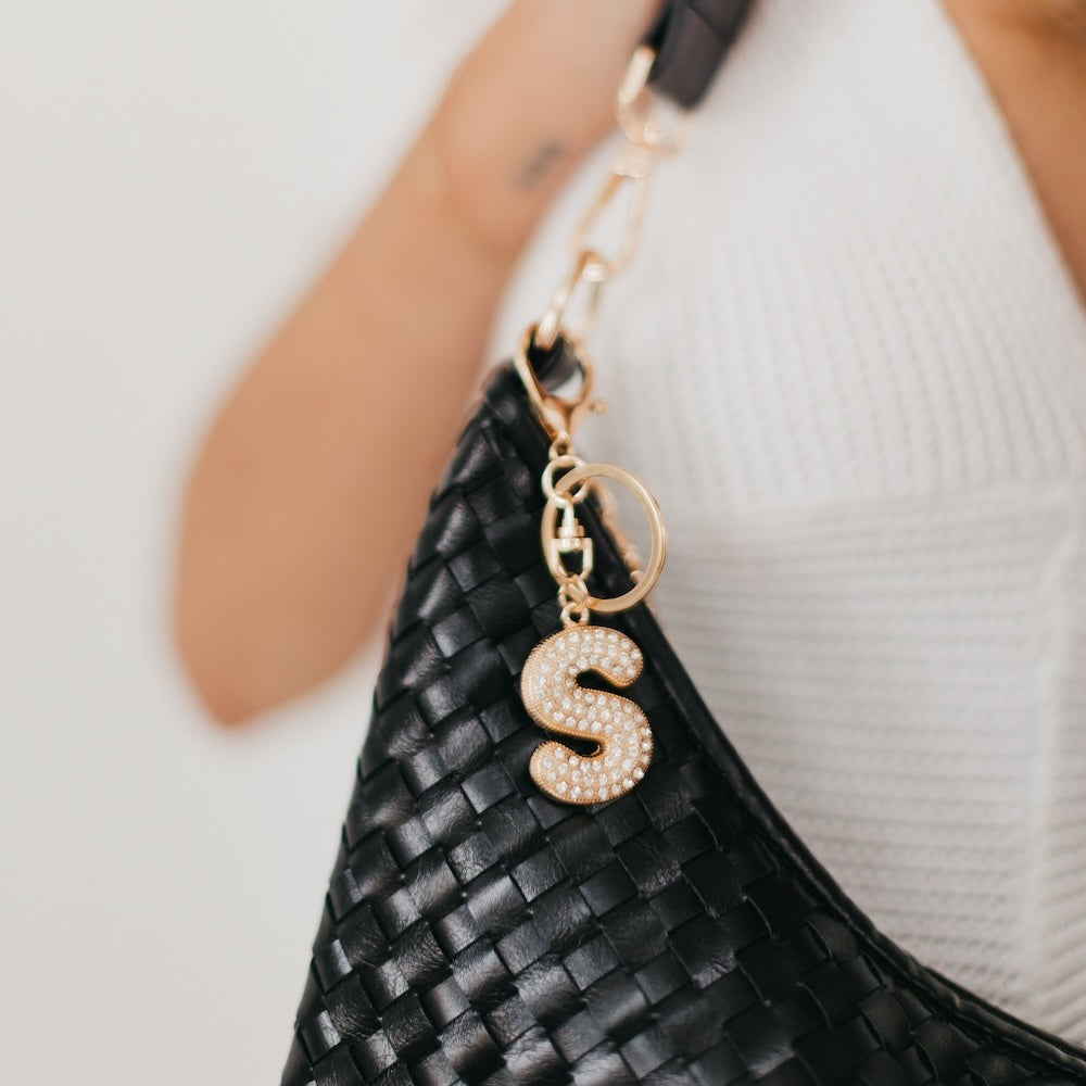 Diamond Initial Bag Charm from Pretty Simple