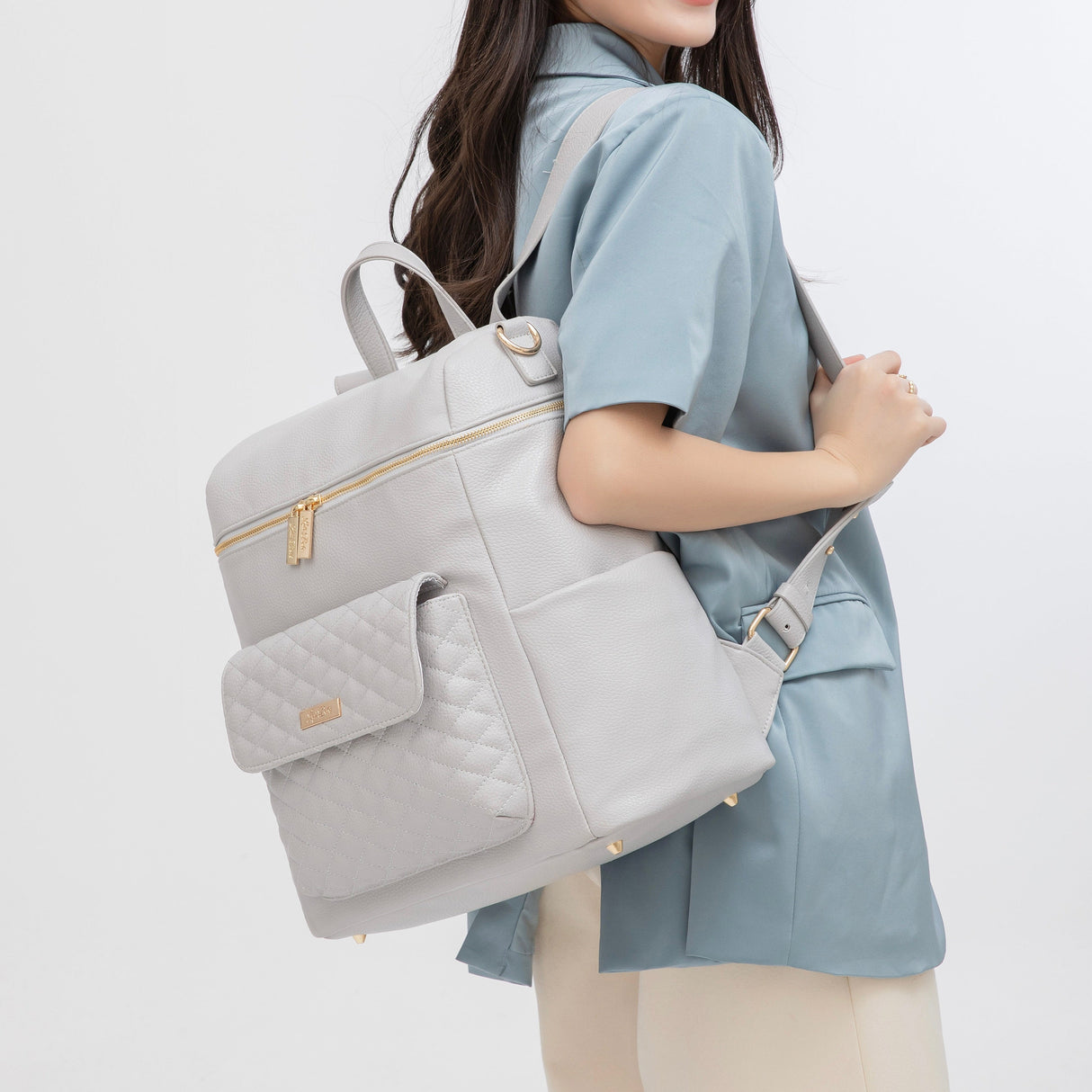 Monaco Diaper Bag | Stone Grey From Luli Bebé