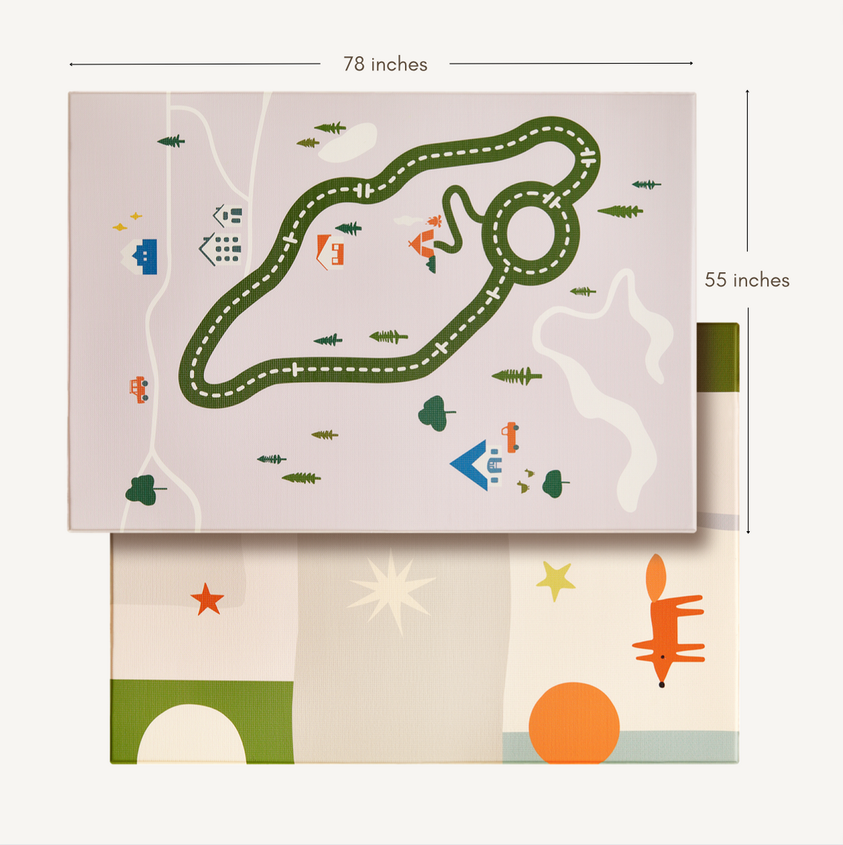 Tiny Land® Double-Sided Baby Playmat Forest Track Wonder From Tiny Land